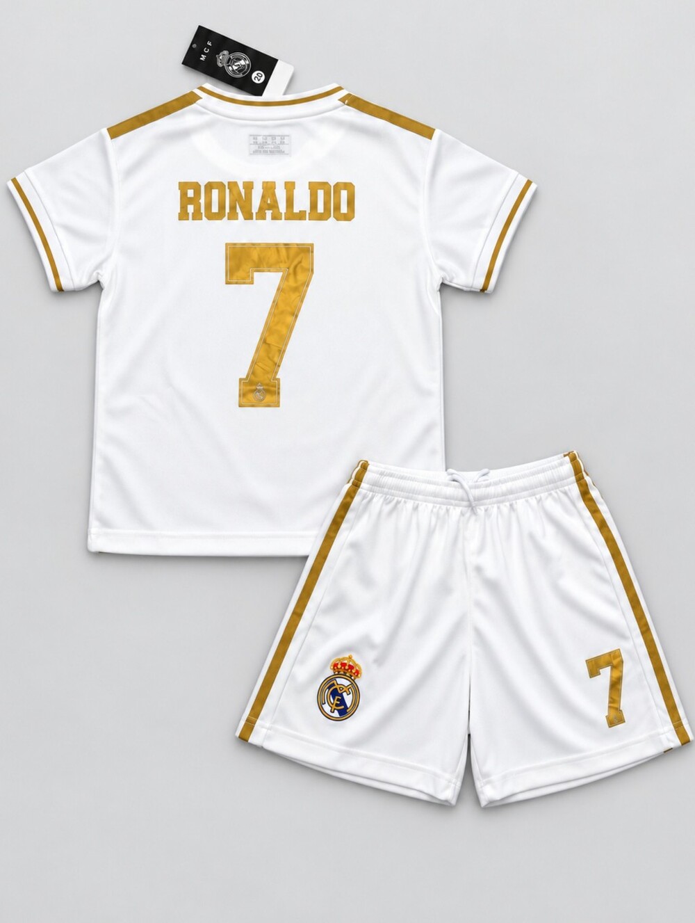 Kids Real Madrid Ronaldo #7 Soccer Jersey Shorts Set Youth Ages 5–14 New